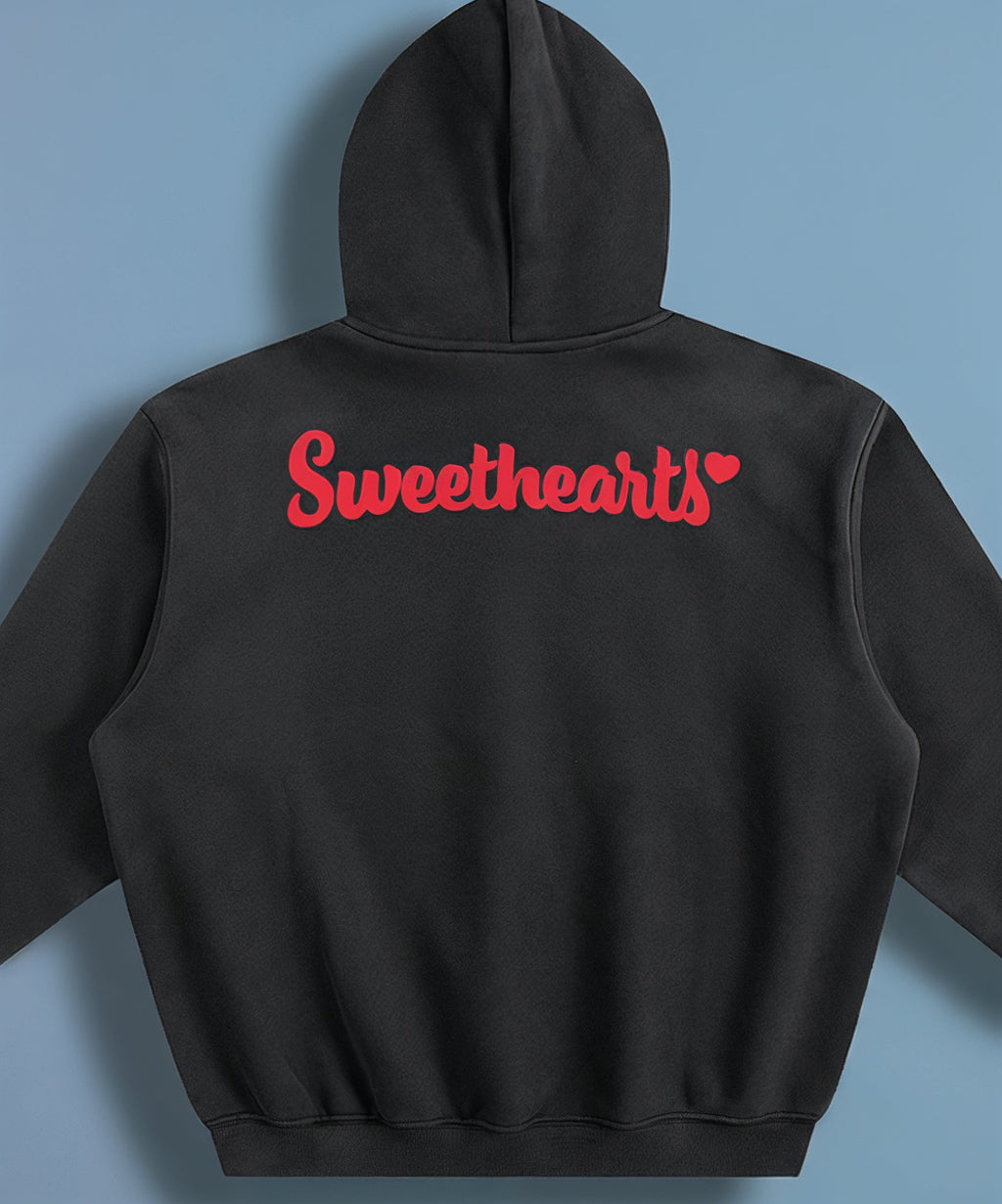 Sweethearts Fleeced Boxy Hoodie – Heart Logo Edition